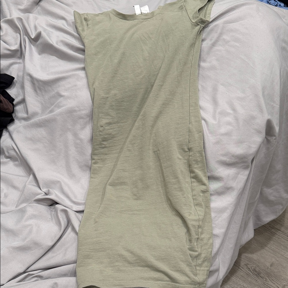 Divided Olive Green Sleeveless Dress
